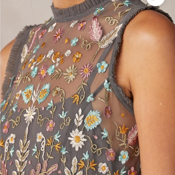 Sundance Floral Embroidered Maxi Dress - Gray Multicolor - Picture 4 of 12